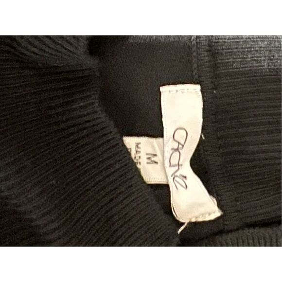 Cache Short Sleeve Mock Turtleneck Embellished Tunic Sweater Medium - Picture 5 of 5